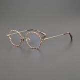 Kioshi Vintage Round Glasses Frame Round Frames Southood Leopard Gold 