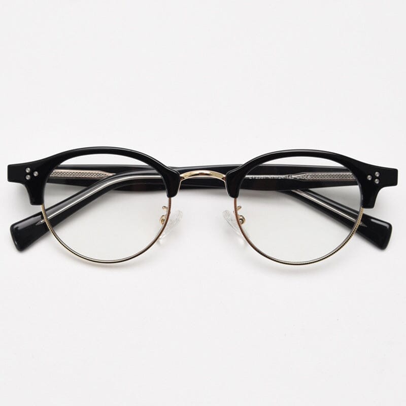 Lucky Vintage Browline Eyeglasses Frame Browline Frames Southood Black Gold 