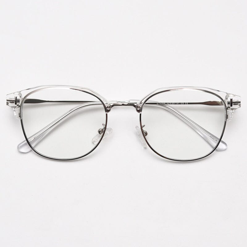 Miguel Vintage Browline Eyeglasses Frame Browline Frames Southood Clear Silver 