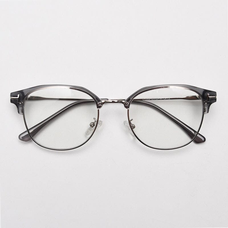 Miguel Vintage Browline Eyeglasses Frame Browline Frames Southood Grey Silver 