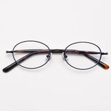 Nikki Vintage Oval Eyeglasses Frame Browline Frames Southood Black 