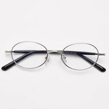 Nikki Vintage Oval Eyeglasses Frame Browline Frames Southood Silver 