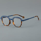 Ochoa Retro Square Glasses Frame Rectangle Frames Southood Blue Leopard 