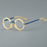 Paco Retro Acetate Glasses Frame Geometric Frames Southood Yellow Blue 