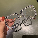 Josiene Oversized Square Rhinesotne Eyeglasses Frame