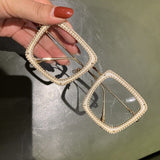 Josiene Oversized Square Rhinesotne Eyeglasses Frame