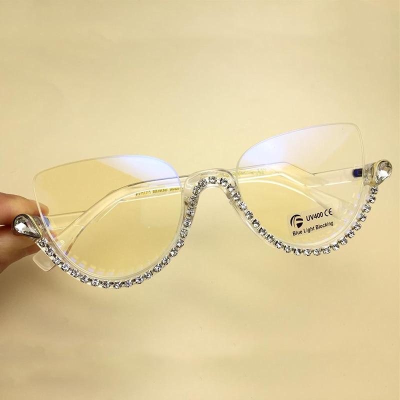 Jennifer Luxury Rhinestone Cat Eye Glasses – Fomoloo
