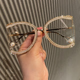Becky Luxury CZ Rhinestone Oversized Sunglasses