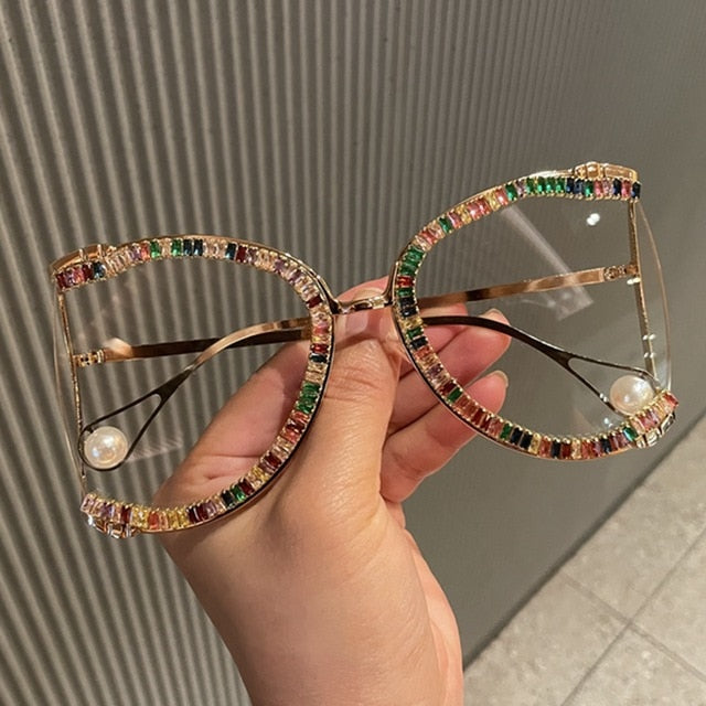 Becky Luxury Rhinestone Oversized Glasses