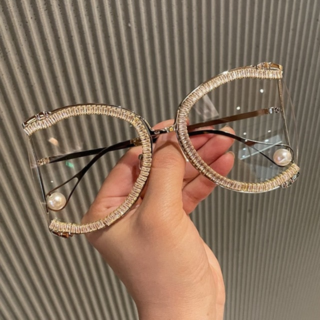 Becky Luxury Rhinestone Oversized Glasses