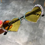 Eboni Rhinestone Heart Sunglasses