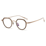 Robbin Retro Geometric Titanium Glasses Frame Geometric Frames Southood Brown 