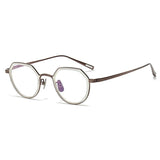 Robbin Retro Geometric Titanium Glasses Frame Geometric Frames Southood Clear Bronze 