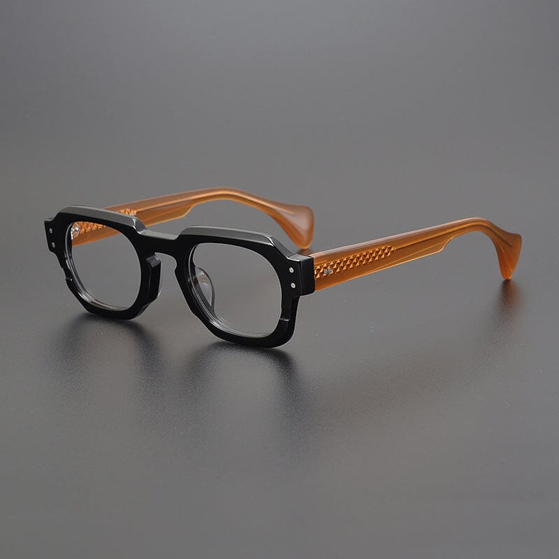 Rotonya Acetate Retro Square Glasses Frame Rectangle Frames Southood Black 