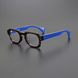 Rotonya Acetate Retro Square Glasses Frame Rectangle Frames Southood Leopard 