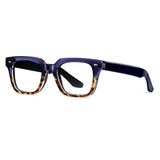 Rowley Vintage TR90 Rectangle Eyeglasses Rectangle Frames Southood Blue Leopard 