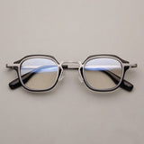 Sebert Retro Acetate Glasses Frame Rectangle Frames Southood Black Gun 