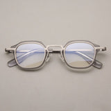 Sebert Retro Acetate Glasses Frame Rectangle Frames Southood Grey Gun 