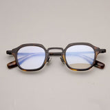 Sebert Retro Acetate Glasses Frame Rectangle Frames Southood Leopard Black 