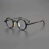 Shig Round Titanium Glasses Frame Round Frames Southood Black 