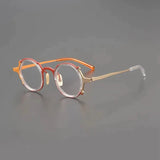 Shig Round Titanium Glasses Frame Round Frames Southood Gold 