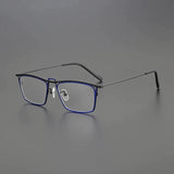 Takai Rectangle Titanium Glasses Frame Rectangle Frames Southood Blue Black 