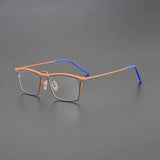 Takai Rectangle Titanium Glasses Frame Rectangle Frames Southood Blue Orange 