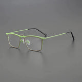 Takai Rectangle Titanium Glasses Frame Rectangle Frames Southood Gray Green 