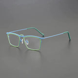 Takai Rectangle Titanium Glasses Frame Rectangle Frames Southood Green Blue 
