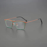 Takai Rectangle Titanium Glasses Frame Rectangle Frames Southood Green Red 