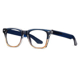 Wain Vintage TR90 Rectangle Eyeglasses Rectangle Frames Southood Blue Tea 